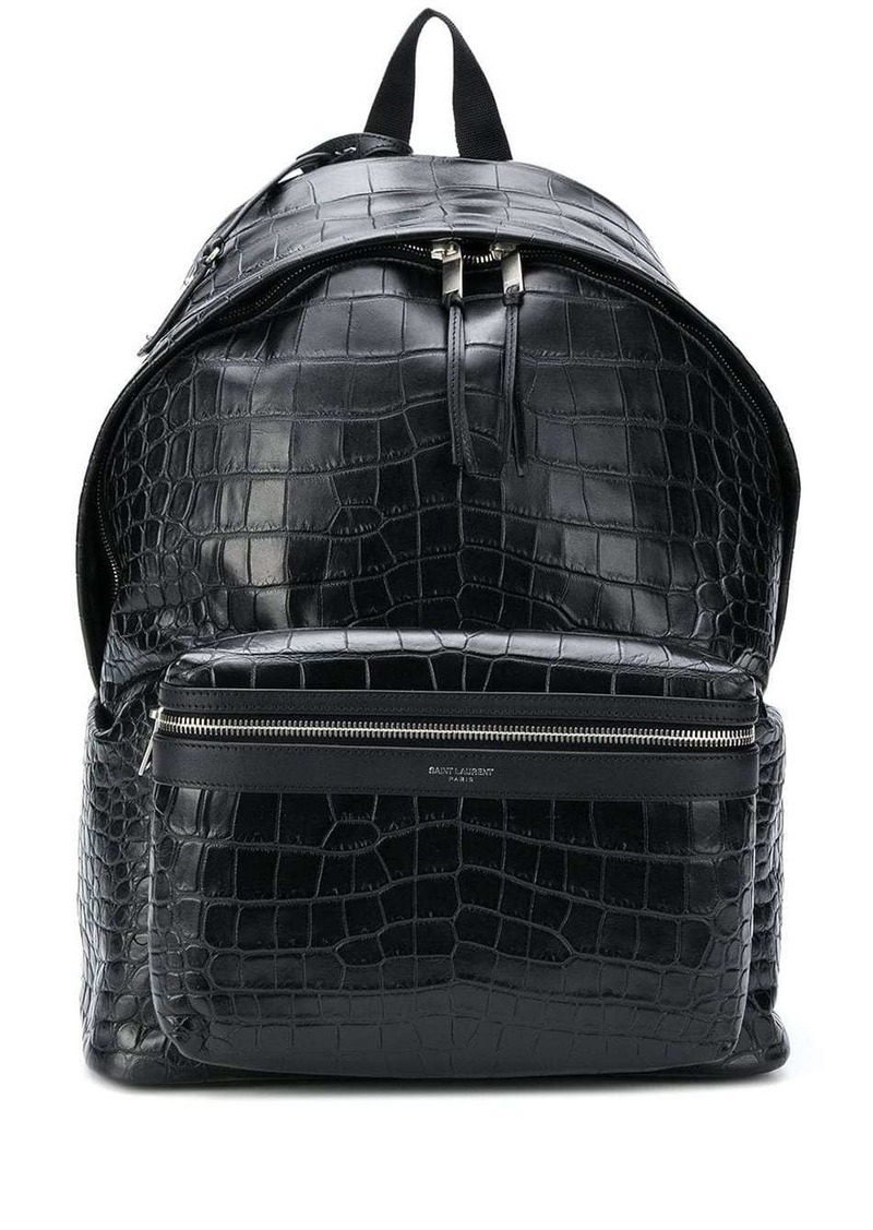 Yves Saint Laurent City crocodile-effect backpack