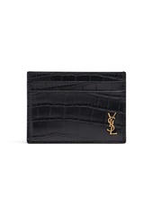 Yves Saint Laurent Crocodile Embossed Leather Card Holder