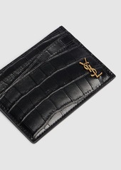 Yves Saint Laurent Crocodile Embossed Leather Card Holder