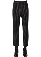 Yves Saint Laurent Cropped Wool Lurex Trousers