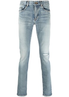 Yves Saint Laurent distressed-detail skinny-fit jeans