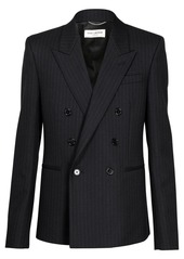 Yves Saint Laurent Double Breasted Slim Fit Wool Jacket