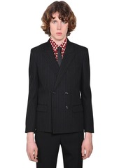 Yves Saint Laurent Double Breasted Striped Wool Jacket