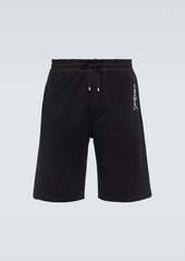 Yves Saint Laurent Saint Laurent Embroidered cotton jersey track shorts