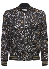 Yves Saint Laurent Embroidered Satin Bomber Jacket