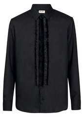Yves Saint Laurent Fringed Sheer Wool Shirt