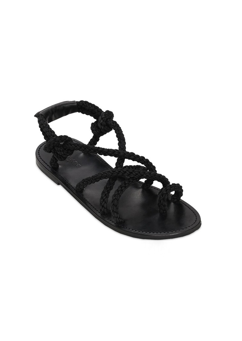 Yves Saint Laurent Jude Straw Rope Sandals | Shoes