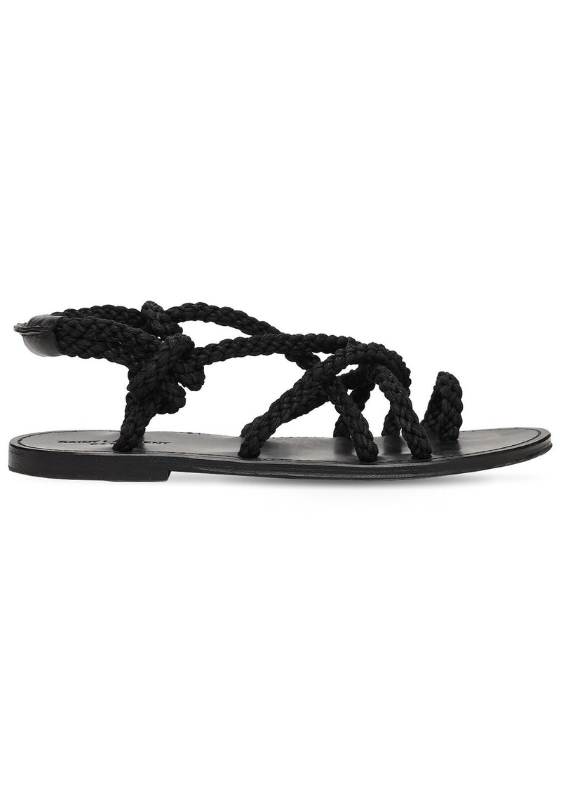 Yves Saint Laurent Jude Straw Rope Sandals | Shoes
