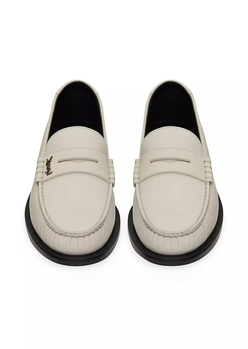 Yves Saint Laurent Le Loafer Monogram Penny Slippers In Smooth Leather