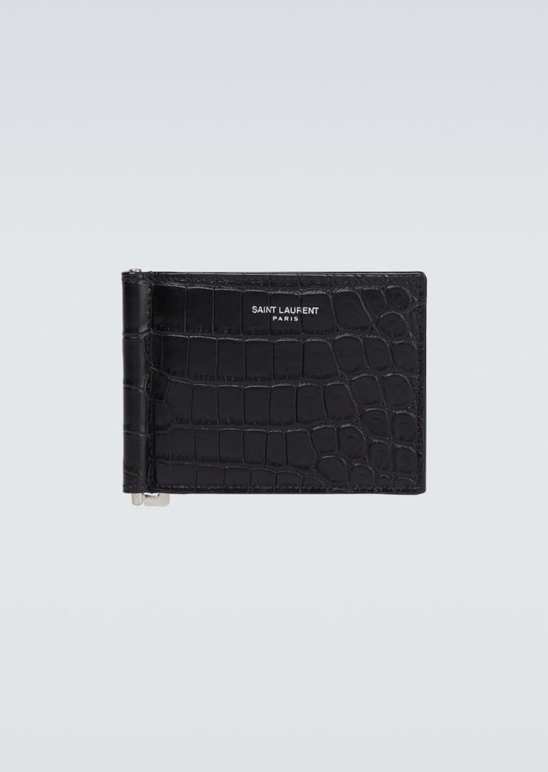 Yves Saint Laurent Saint Laurent Croc-effect leather wallet