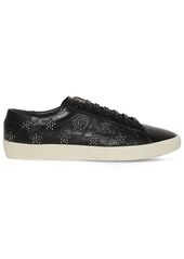 Yves Saint Laurent Leather Sneakers W/studded Stars