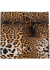 Yves Saint Laurent leopard print scarf