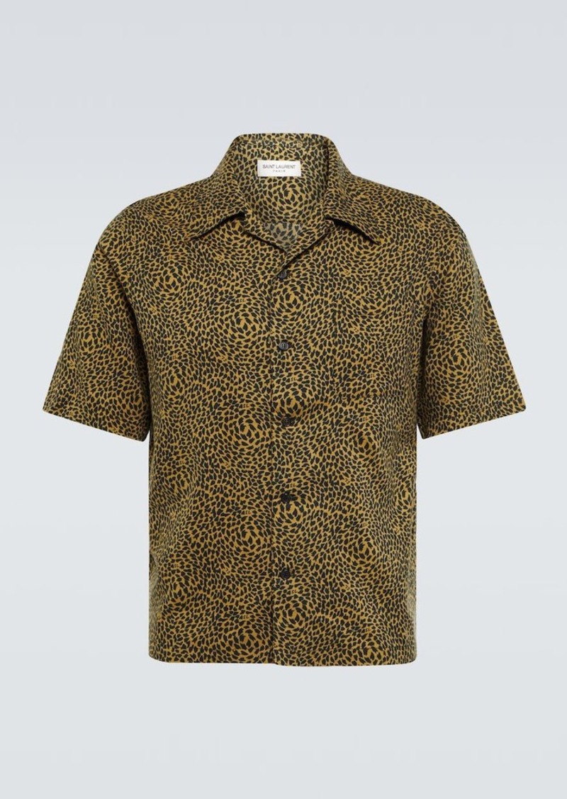 Yves Saint Laurent Saint Laurent Leopard-print bowling shirt