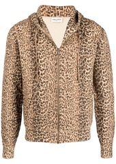 Yves Saint Laurent leopard-print zipped hoodie