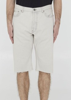 Yves Saint Laurent Light-grey denim bermuda shorts