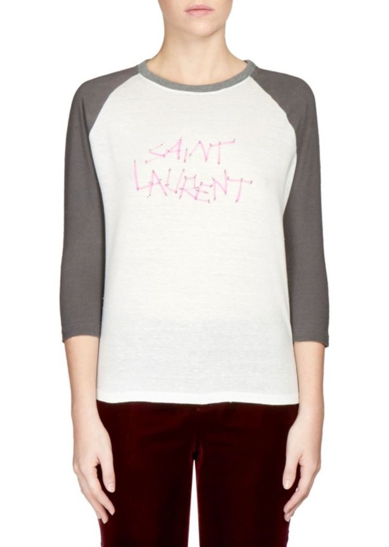 saint laurent baseball tee