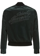 Yves Saint Laurent Logo Cotton Velvet Teddy Jacket