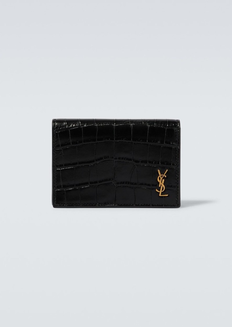 Yves Saint Laurent Saint Laurent Logo croc-effect leather wallet
