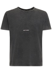 Yves Saint Laurent Logo Destroyed Cotton T-shirt