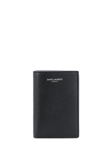 Yves Saint Laurent logo embossed credit card wallet