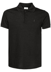 Yves Saint Laurent Logo Embroidery Cotton Polo Shirt