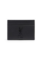 Yves Saint Laurent Logo Grain Leather Card Holder