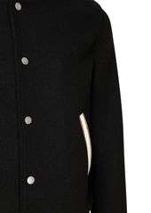 Yves Saint Laurent Logo Patch Wool Blend College Jacket