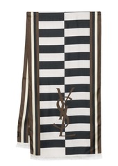 Yves Saint Laurent logo-print silk scarf