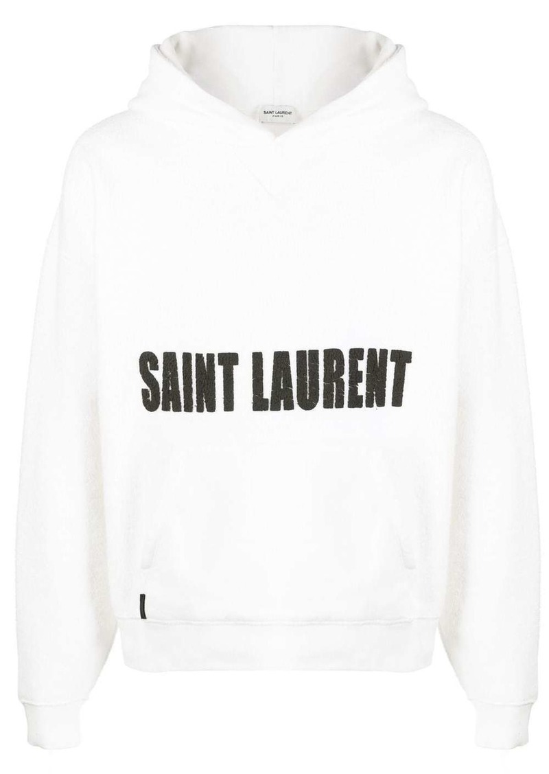 Yves Saint Laurent logo-print textured hoodie