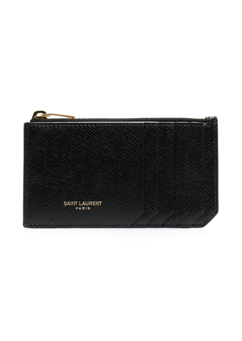 Yves Saint Laurent logo-stamp leather cardholder