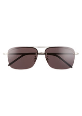 Yves Saint Laurent Men's Saint Laurent 58mm Navigator Sunglasses - Silver/ Black