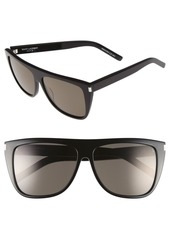 Yves Saint Laurent Men's Saint Laurent 'Flattop' 59mm Sunglasses - Black/ Black/ Smoke