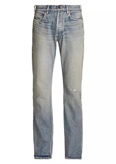 Yves Saint Laurent Mid-waist Jeans In Melrose Blue Denim