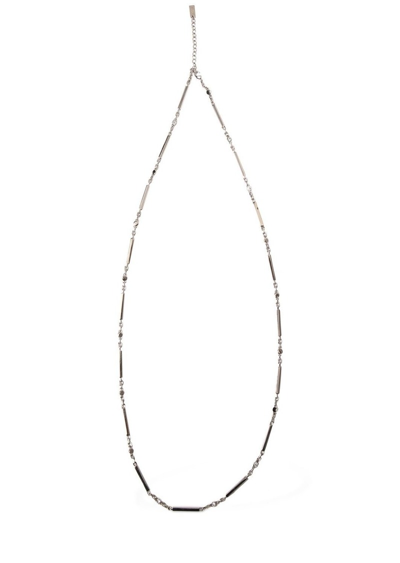 Yves Saint Laurent Minimal Rhinestone Brass Necklace