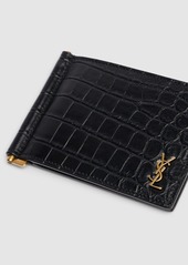 Yves Saint Laurent Monogram Embossed Bill Clip Wallet