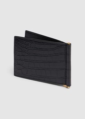 Yves Saint Laurent Monogram Embossed Bill Clip Wallet