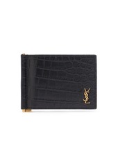 Yves Saint Laurent Monogram Embossed Bill Clip Wallet