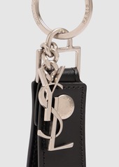 Yves Saint Laurent Monogram Leather Keyring W/ Charm