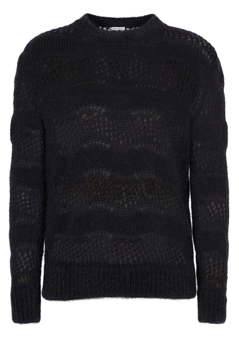 Yves Saint Laurent Open Knit Mohair Blend Sweater