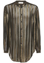 Yves Saint Laurent Oversize Viscose & Silk Devoré Shirt