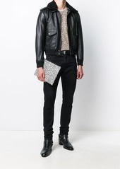 Yves Saint Laurent oversized flight leather jacket