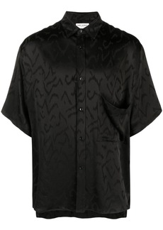 Yves Saint Laurent patterned-jacquard short-sleeve shirt