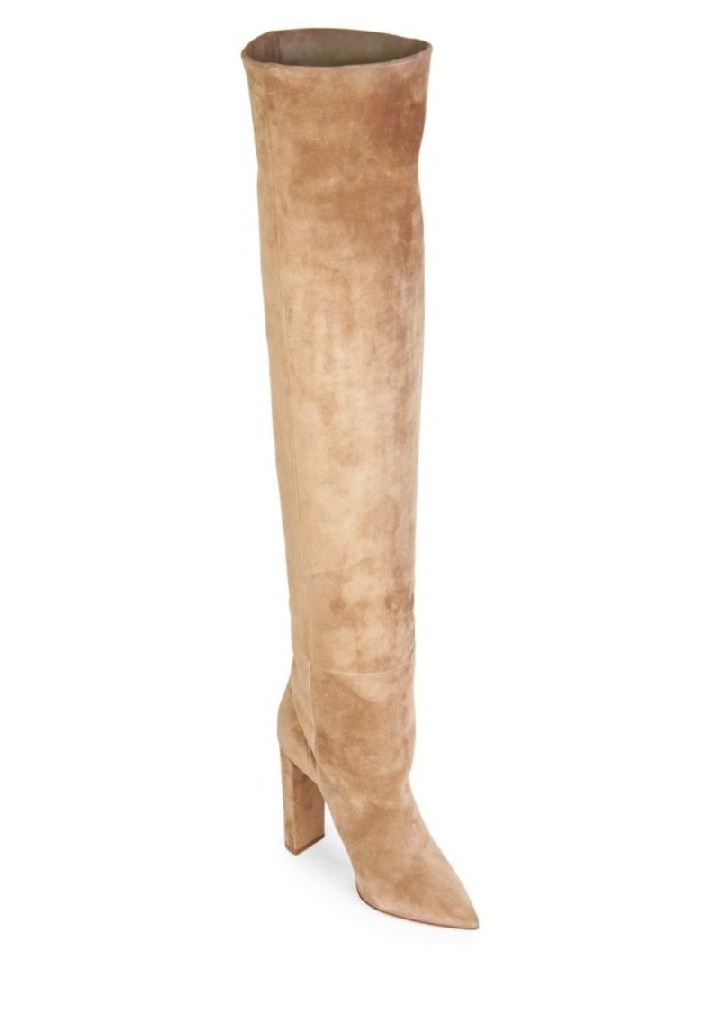 saint laurent suede over the knee boots