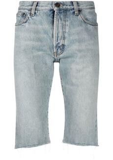 Yves Saint Laurent raw-cut edge denim shorts
