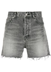 Yves Saint Laurent ripped short denim shorts