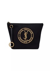 Yves Saint Laurent Rive Gauche Embroidered Pouch in Felt