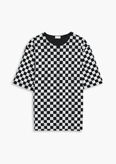 Yves Saint Laurent Saint Laurent - Checked cotton-jersey T-shirt - Black - S