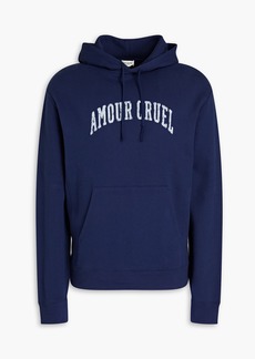 Yves Saint Laurent Saint Laurent - Printed cotton-jersey hoodie - Blue - S