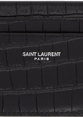 Yves Saint Laurent Saint Laurent Black Croc Logo Card Holder
