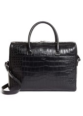 Yves Saint Laurent Saint Laurent Croc Embossed Leather Briefcase